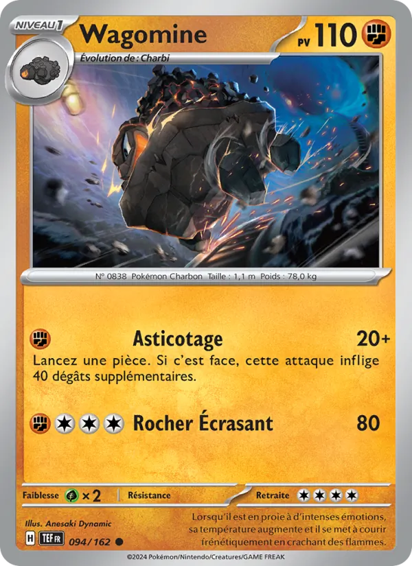 Carte Pokémon Wagomine 094/162 de l'extension Forces Temporelles