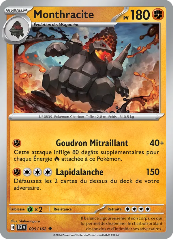 Carte Pokémon Monthracite 095/162 de l'extension Forces Temporelles