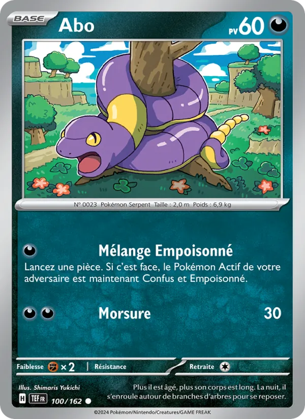 Carte Pokémon Abo 100/162 de l'extension Forces Temporelles