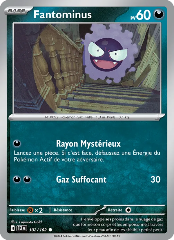 Carte Pokémon Fantominus 102/162 de l'extension Forces Temporelles