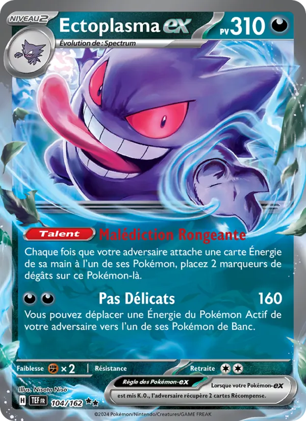 Carte Pokémon Ectoplasma-ex 104/162 de l'extension Forces Temporelles