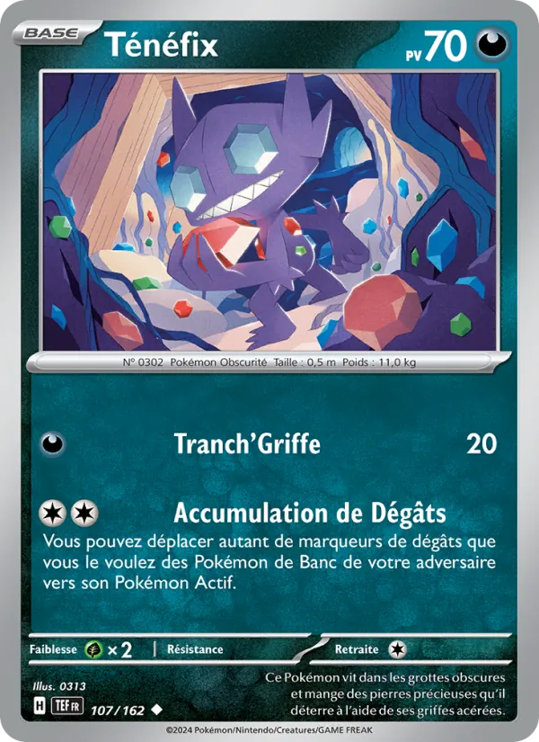 Carte Pokémon Ténéfix 107/162 de l'extension Forces Temporelles