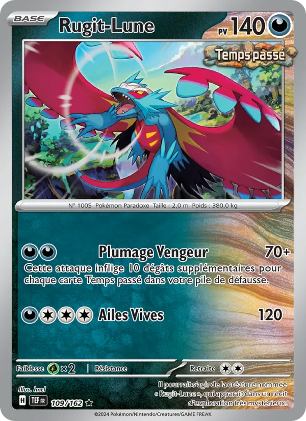Carte Pokémon Rugit-Lune 109/162 de l'extension Forces Temporelles