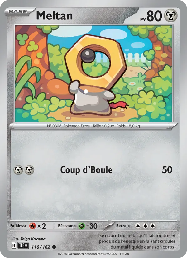 Carte Pokémon Meltan 116/162 de l'extension Forces Temporelles