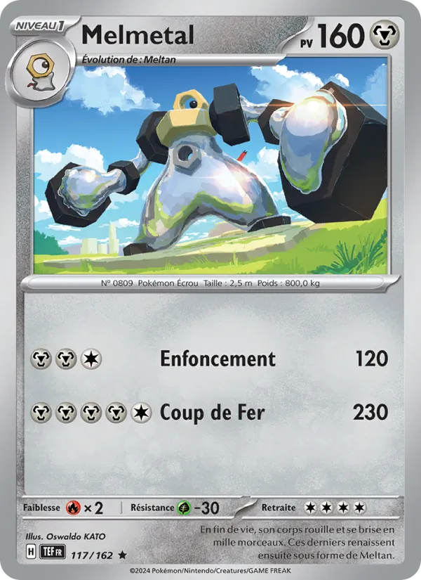 Carte Pokémon Melmetal 117/162 de l'extension Forces Temporelles