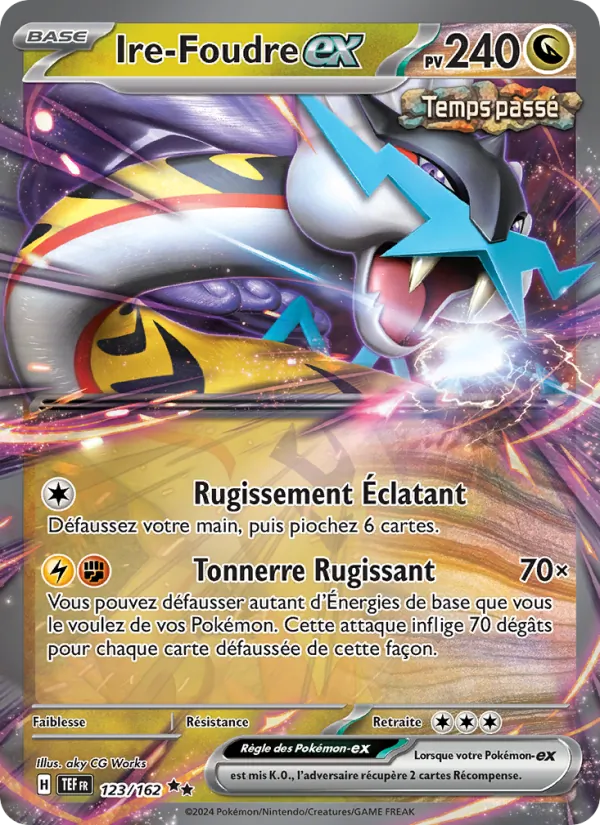 Carte Pokémon Ire-Foudre-ex 123/162 de l'extension Forces Temporelles