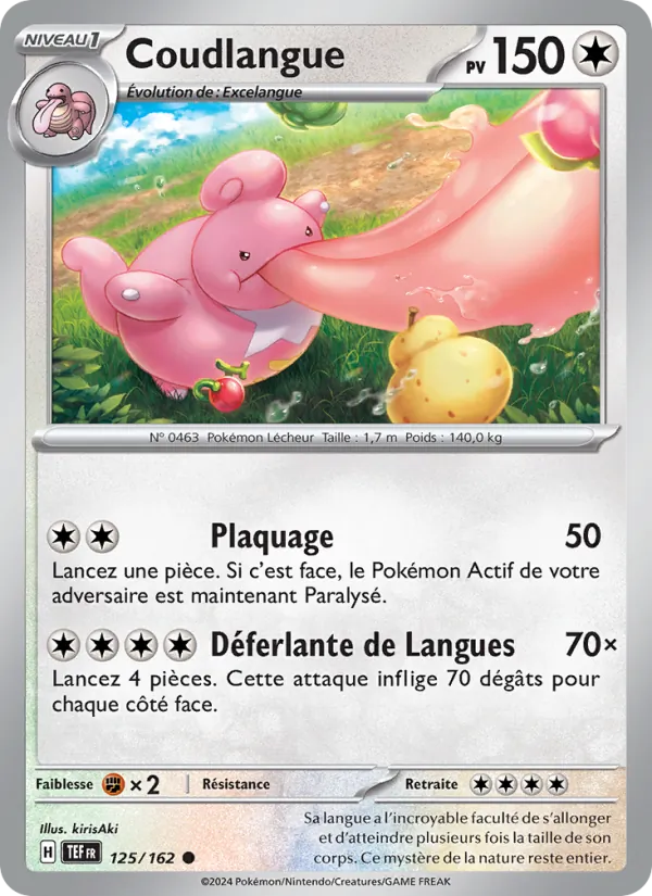 Carte Pokémon Coudlangue 125/162 de l'extension Forces Temporelles