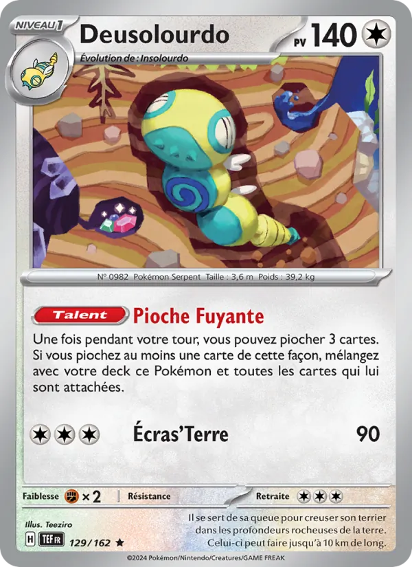 Carte Pokémon Deusolourdo 129/162 de l'extension Forces Temporelles
