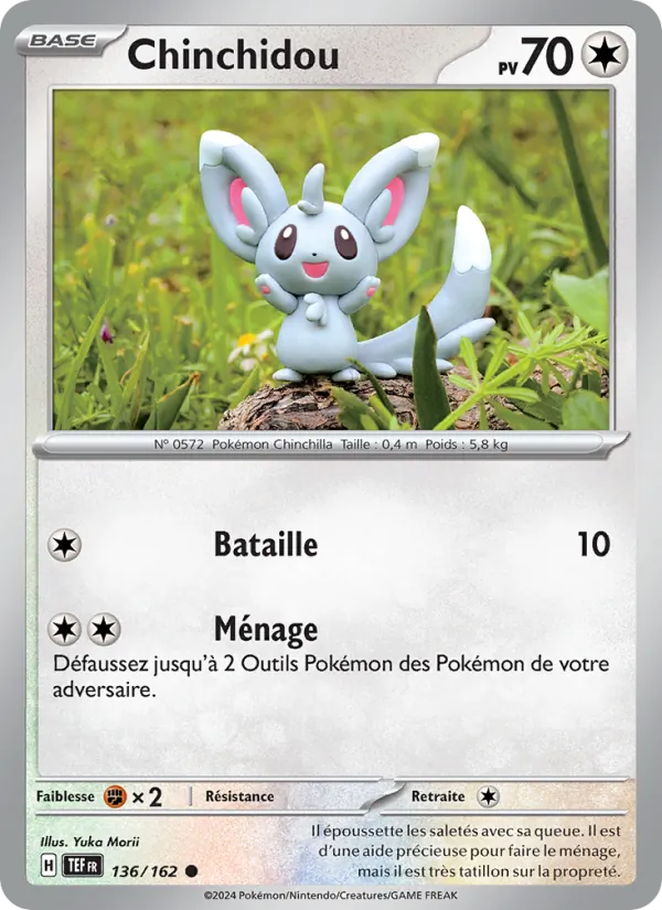 Carte Pokémon Chinchidou 136/162 de l'extension Forces Temporelles
