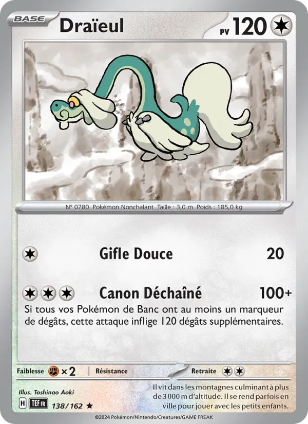 Carte Pokémon Draïeul 138/162 de l'extension Forces Temporelles