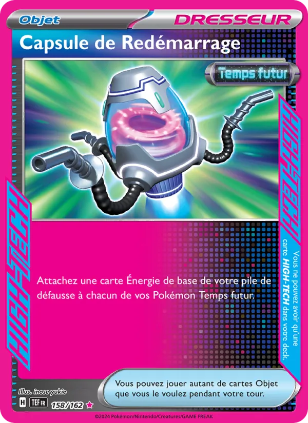 Carte Pokémon Capsule de Redémarrage 158/162 de l'extension Forces Temporelles