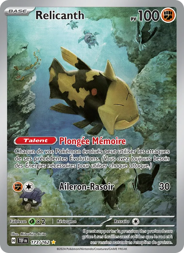 Carte Pokémon Relicanth 173/162 de l'extension Forces Temporelles