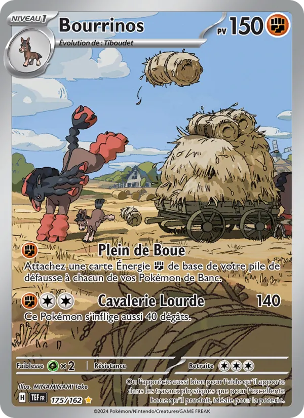 Carte Pokémon Bourrinos 175/162 de l'extension Forces Temporelles