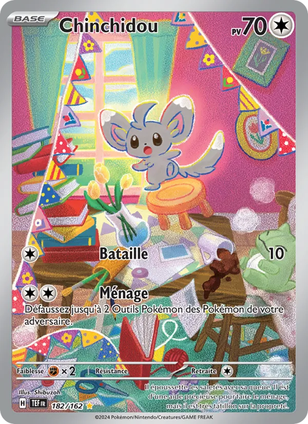 Carte Pokémon Chinchidou 182/162 de l'extension Forces Temporelles