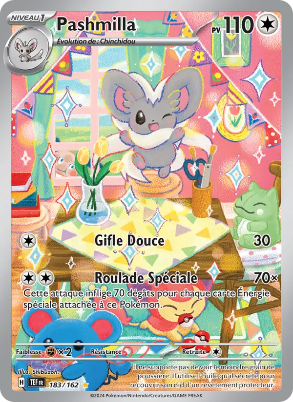 Carte Pokémon Pashmilla 183/162 de l'extension Forces Temporelles