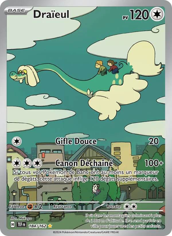 Carte Pokémon Draïeul 184/162 de l'extension Forces Temporelles