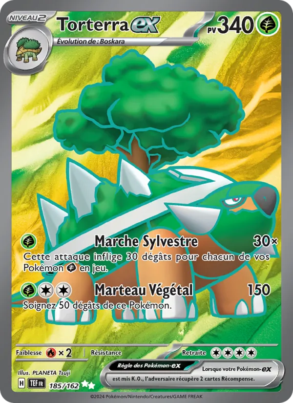 Carte Pokémon Torterra-ex 185/162 de l'extension Forces Temporelles