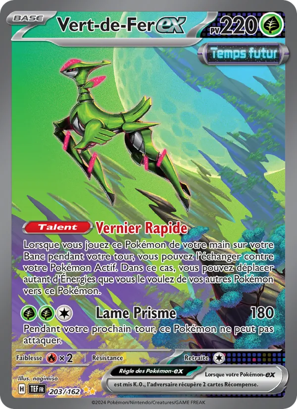 Carte Pokémon Vert-de-Fer-ex 203/162 de l'extension Forces Temporelles