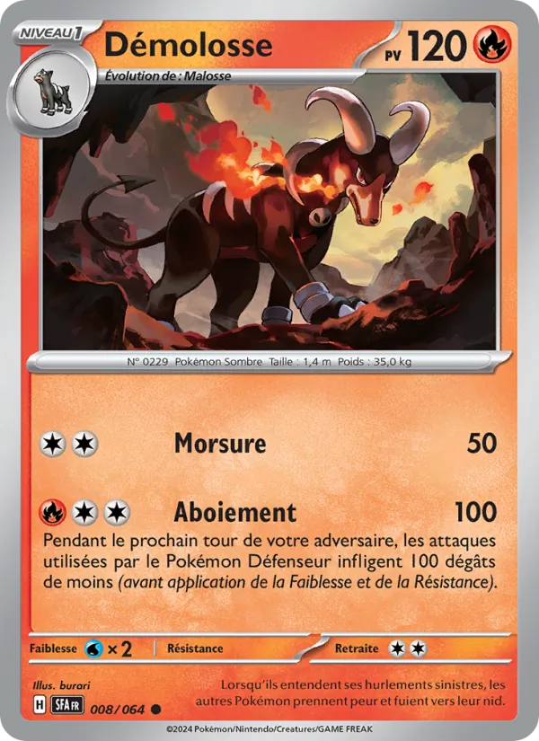 Carte Pokémon Démolosse 008/64 de l'extension Fable Nébuleuse