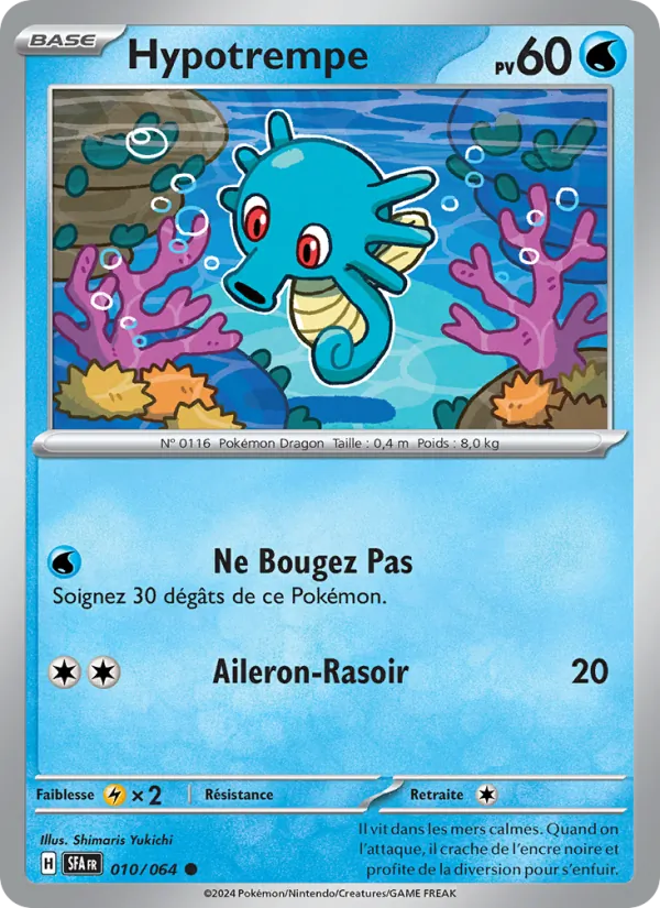 Carte Pokémon Hypotrempe 010/64 de l'extension Fable Nébuleuse