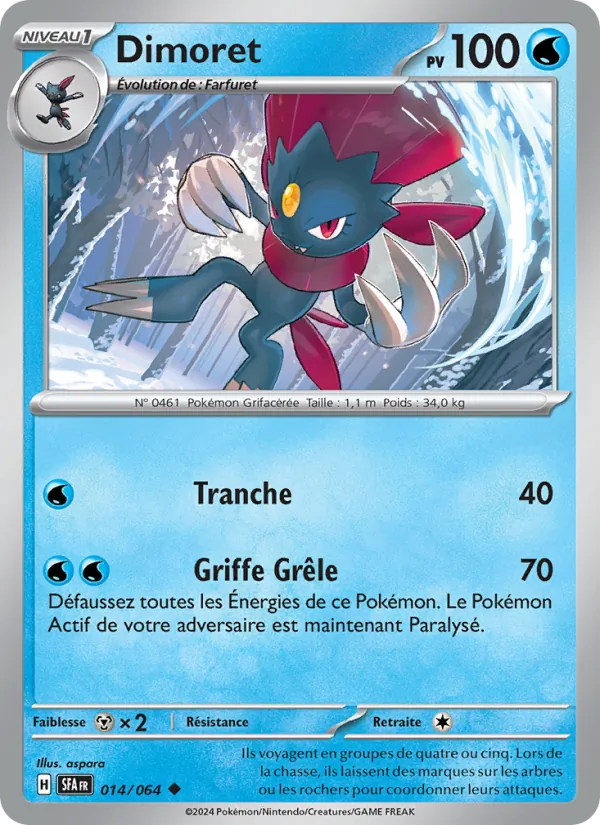 Carte Pokémon Dimoret 014/64 de l'extension Fable Nébuleuse