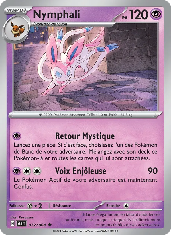 Carte Pokémon Nymphali 022/64 de l'extension Fable Nébuleuse