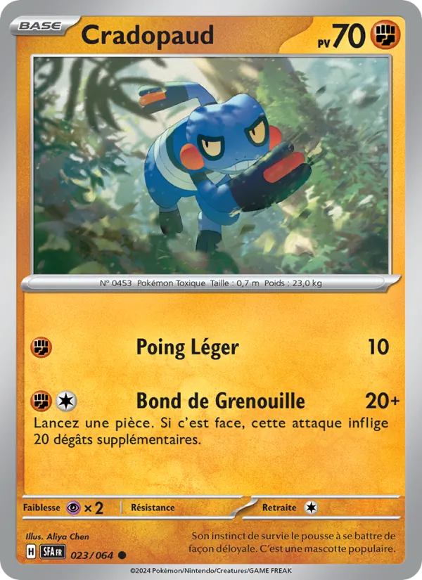 Carte Pokémon Cradopaud 023/64 de l'extension Fable Nébuleuse
