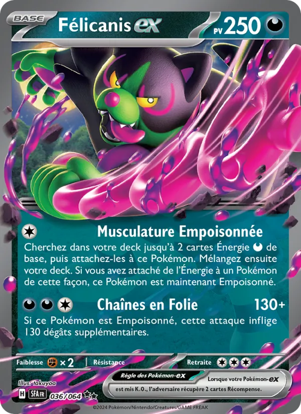 Carte Pokémon Félicanis-ex 036/64 de l'extension Fable Nébuleuse