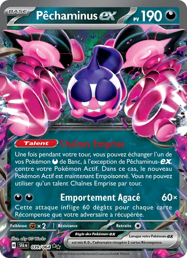 Carte Pokémon Pêchaminus-ex 039/64 de l'extension Fable Nébuleuse
