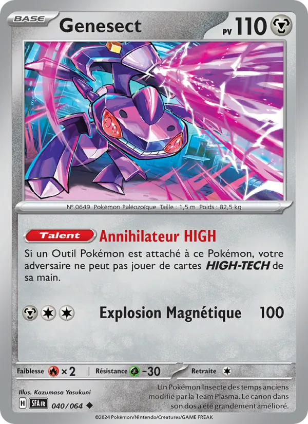 Carte Pokémon Genesect 040/64 de l'extension Fable Nébuleuse