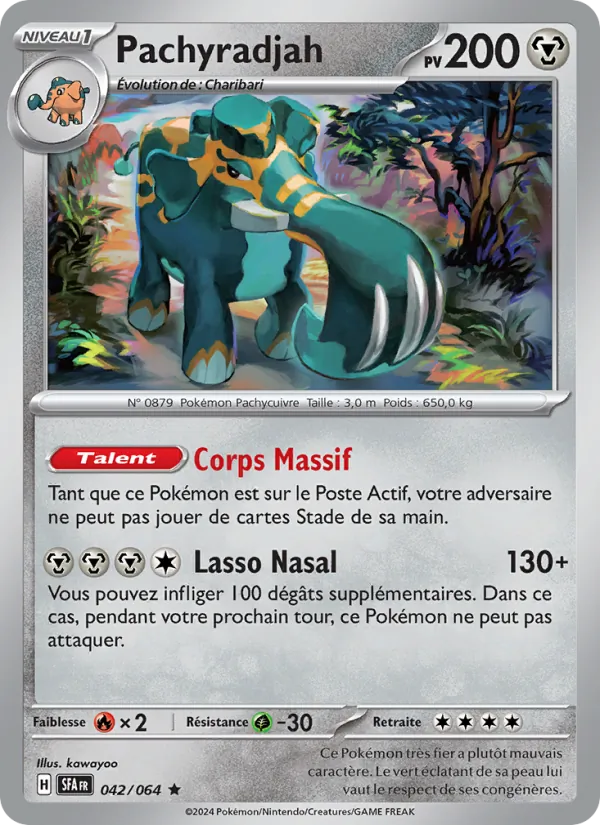Carte Pokémon Pachyradjah 042/64 de l'extension Fable Nébuleuse
