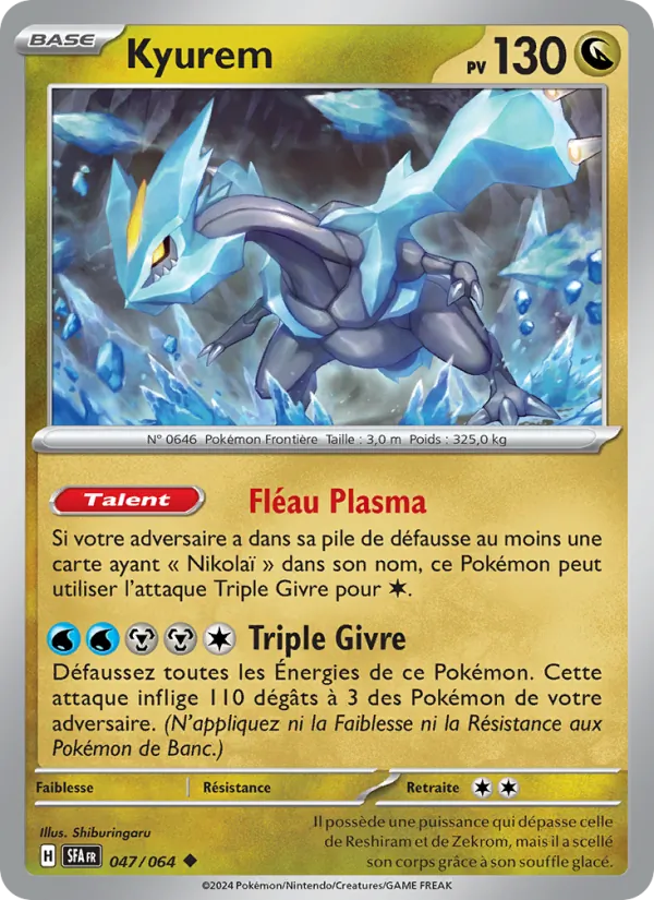 Carte Pokémon Kyurem 047/64 de l'extension Fable Nébuleuse