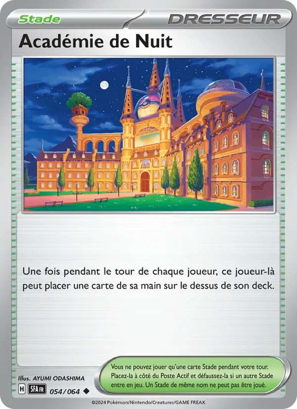 Carte Pokémon Académie de Nuit 054/64 de l'extension Fable Nébuleuse