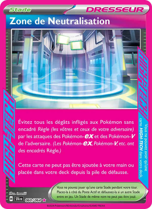 Carte Pokémon Zone de Neutralisation 060/64 de l'extension Fable Nébuleuse