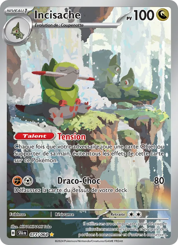 Carte Pokémon Incisache 077/64 de l'extension Fable Nébuleuse