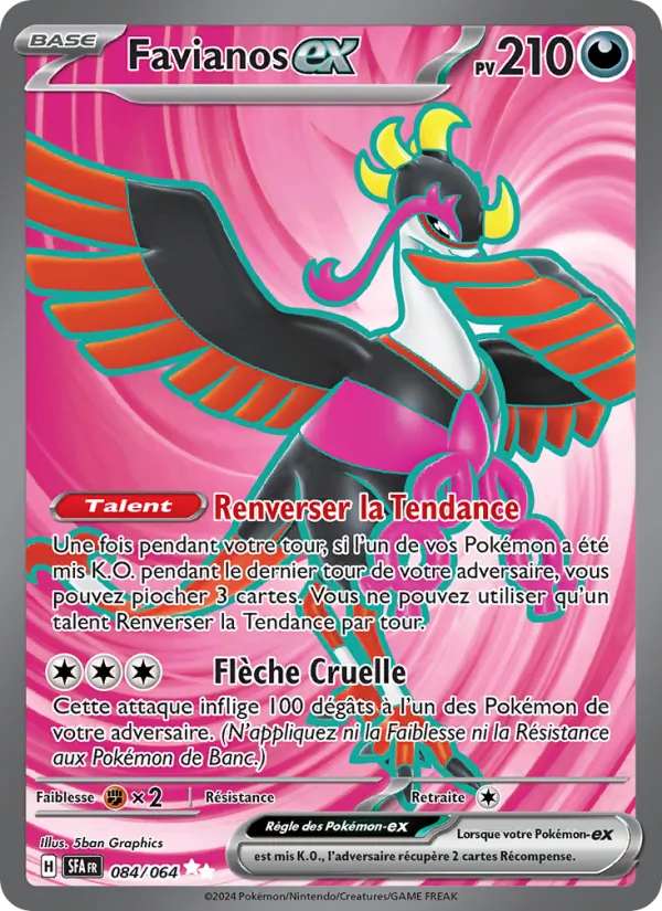 Carte Pokémon Favianos-ex 084/64 de l'extension Fable Nébuleuse