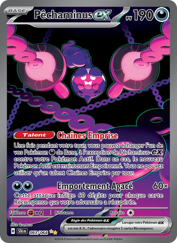Carte Pokémon Pêchaminus-ex 093/64 de l'extension Fable Nébuleuse
