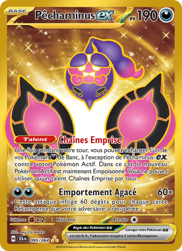 Carte Pokémon Pêchaminus-ex 095/64 de l'extension Fable Nébuleuse