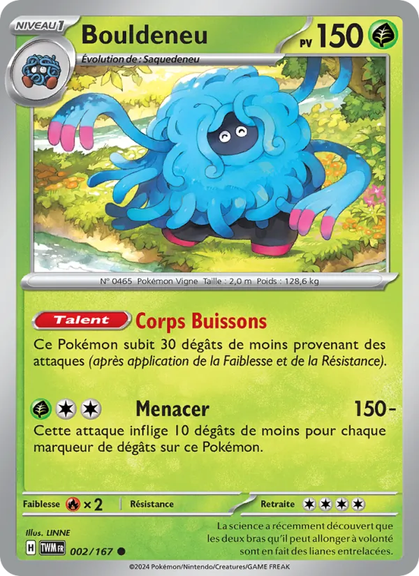 Carte Pokémon Bouldeneu 002/167 de l'extension Mascarade Crépusculaire