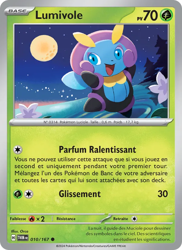 Carte Pokémon Lumivole 010/167 de l'extension Mascarade Crépusculaire