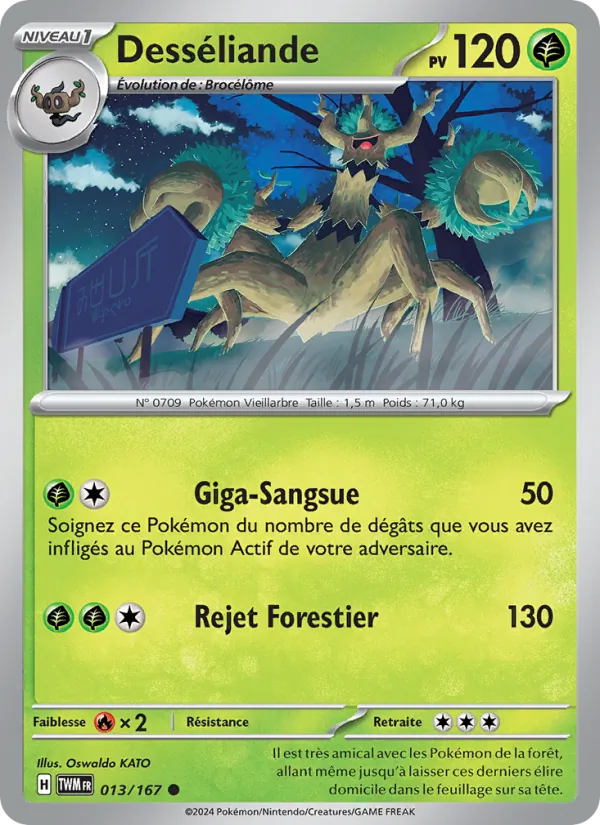 Carte Pokémon Desséliande 013/167 de l'extension Mascarade Crépusculaire