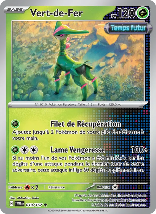 Carte Pokémon Vert-de-Fer 019/167 de l'extension Mascarade Crépusculaire