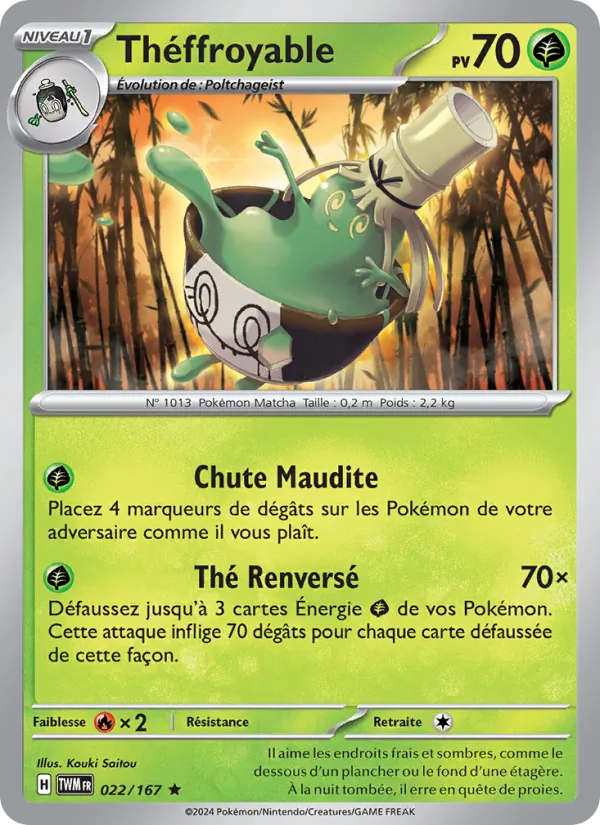 Carte Pokémon Théffroyable 022/167 de l'extension Mascarade Crépusculaire