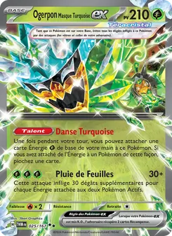 Carte Pokémon Ogerpon Masque Turquoise-ex 025 — Mascarade Crépusculaire
