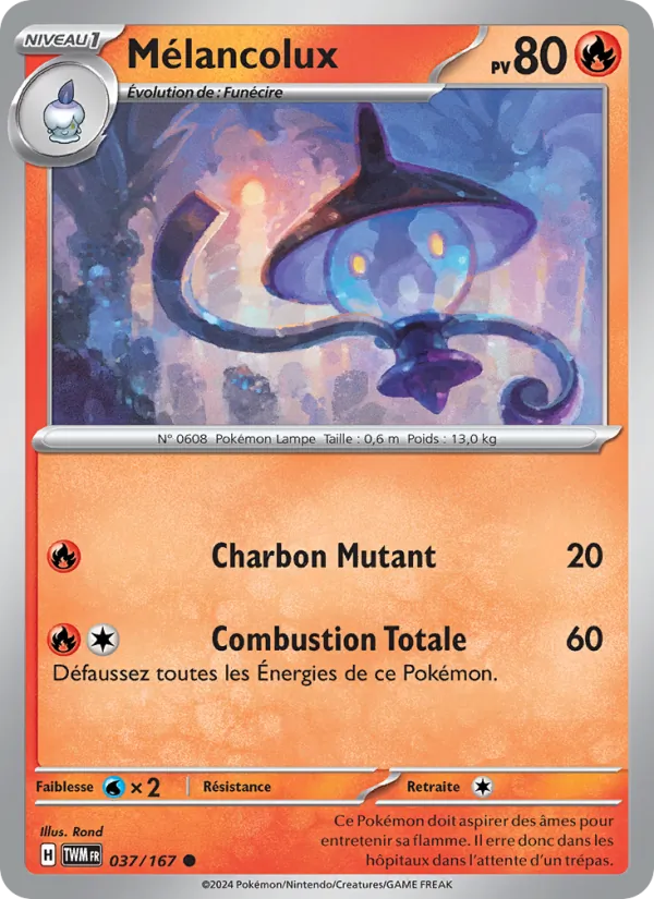 Carte Pokémon Mélancolux 037/167 de l'extension Mascarade Crépusculaire