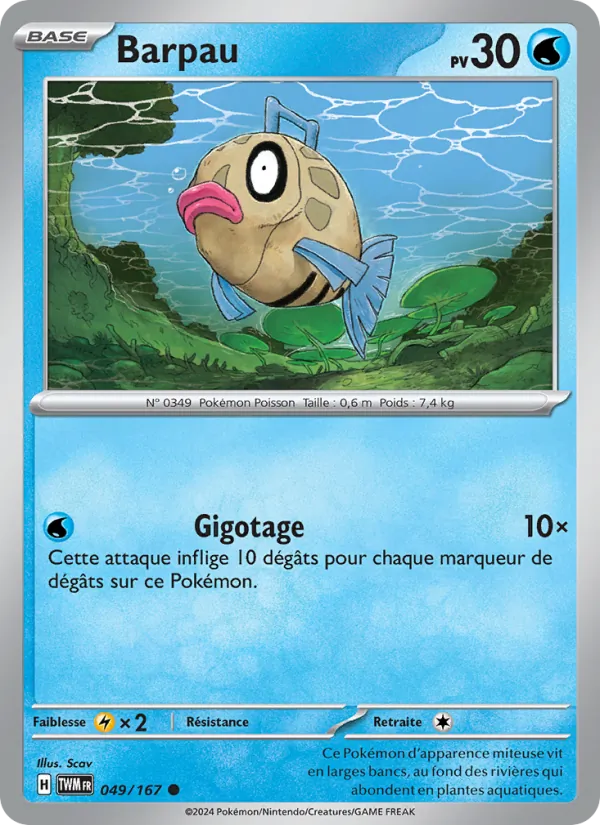 Carte Pokémon Barpau 049/167 de l'extension Mascarade Crépusculaire