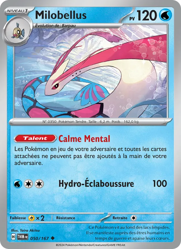 Carte Pokémon Milobellus 050/167 de l'extension Mascarade Crépusculaire