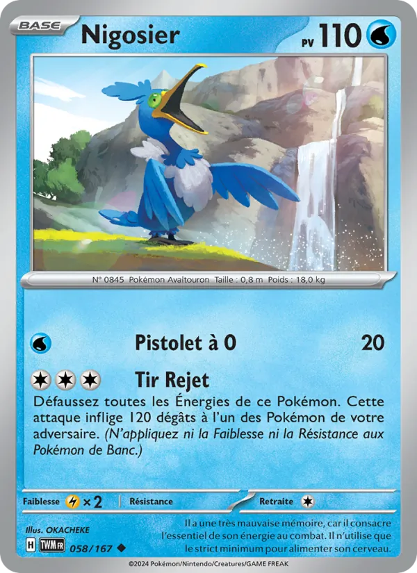 Carte Pokémon Nigosier 058/167 de l'extension Mascarade Crépusculaire