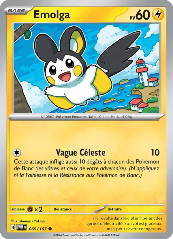 Carte Pokémon Emolga 069/167 de l'extension Mascarade Crépusculaire