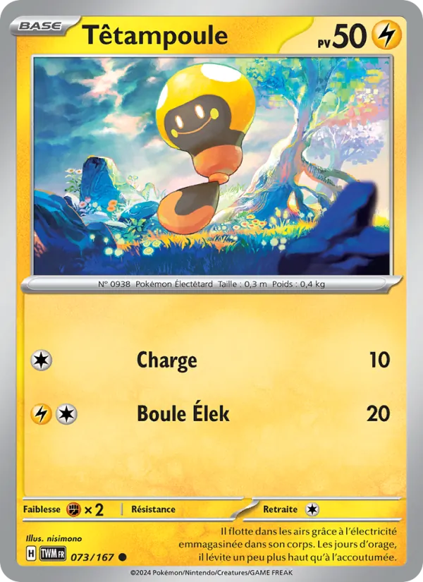 Carte Pokémon Têtampoule 073/167 de l'extension Mascarade Crépusculaire